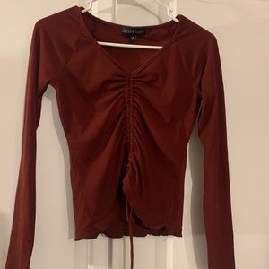 Maroon Women's Blouse Corset Tie Like New HOT